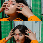 Load image into Gallery viewer, GREEN QUARTZ BUTTERFLY RING