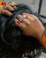 Load image into Gallery viewer, Pink Quartz Butterfly Ring