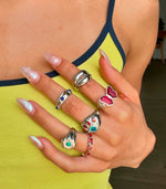 Load image into Gallery viewer, FLOWER BLOSSOM TURQUOISE RING