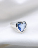 Load image into Gallery viewer, BLUE QUARTZ HEART RING