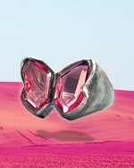 Load image into Gallery viewer, Pink Quartz Butterfly Ring