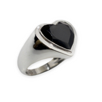 Load image into Gallery viewer, BLACK ONYX HEART RING
