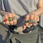 GREEN QUARTZ BUTTERFLY RING