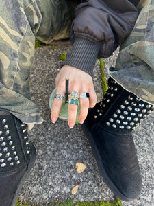 GREEN QUARTZ BUTTERFLY RING