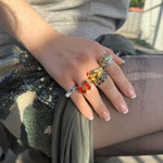 THE THIRD EYE RING, BLUE TOPAZ AND PERIDOT