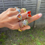 THE THIRD EYE RING, BLUE TOPAZ AND PERIDOT