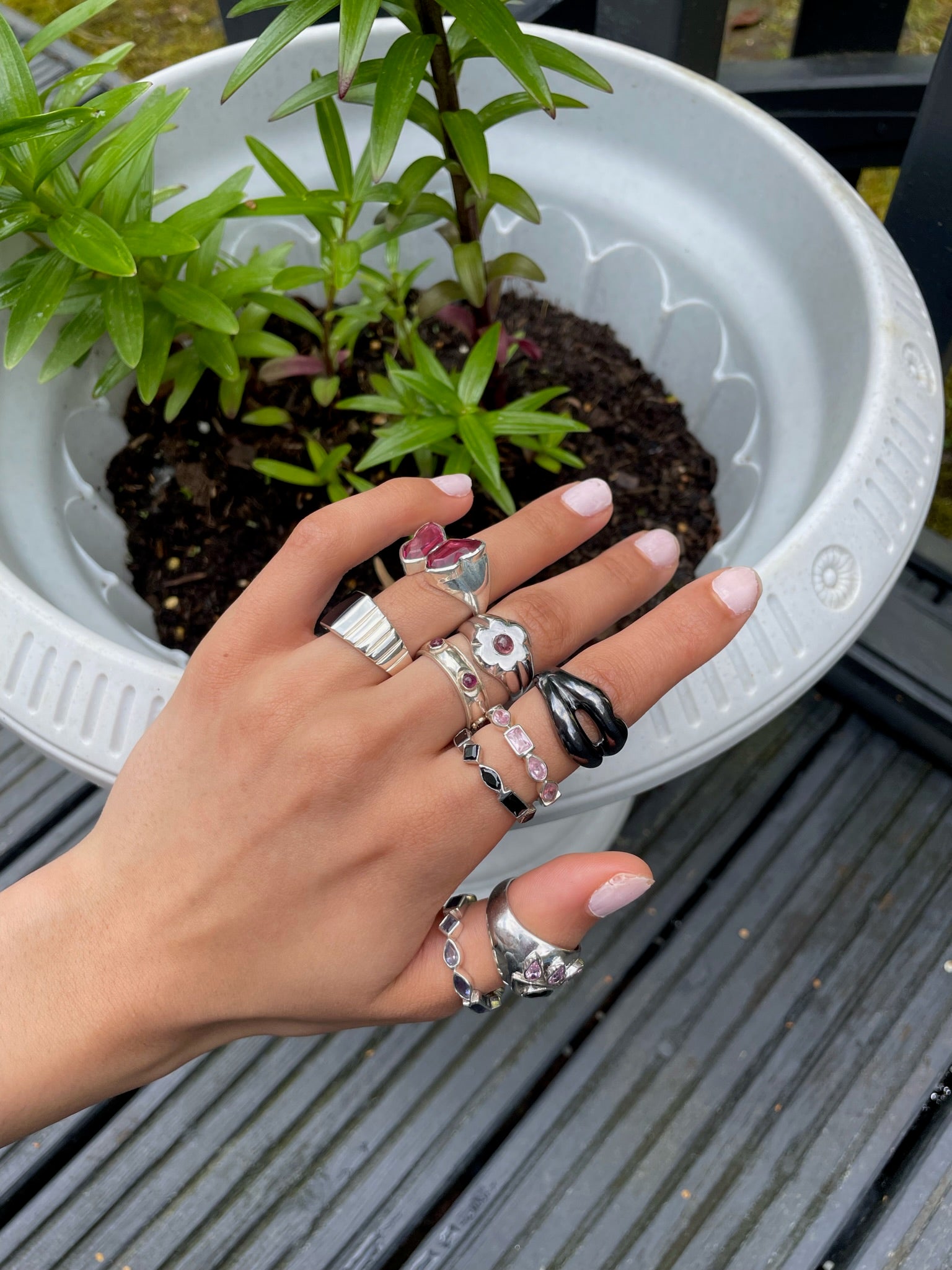 BLACK ONYX BLING RING