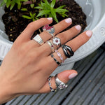 BLACK ONYX BLING RING