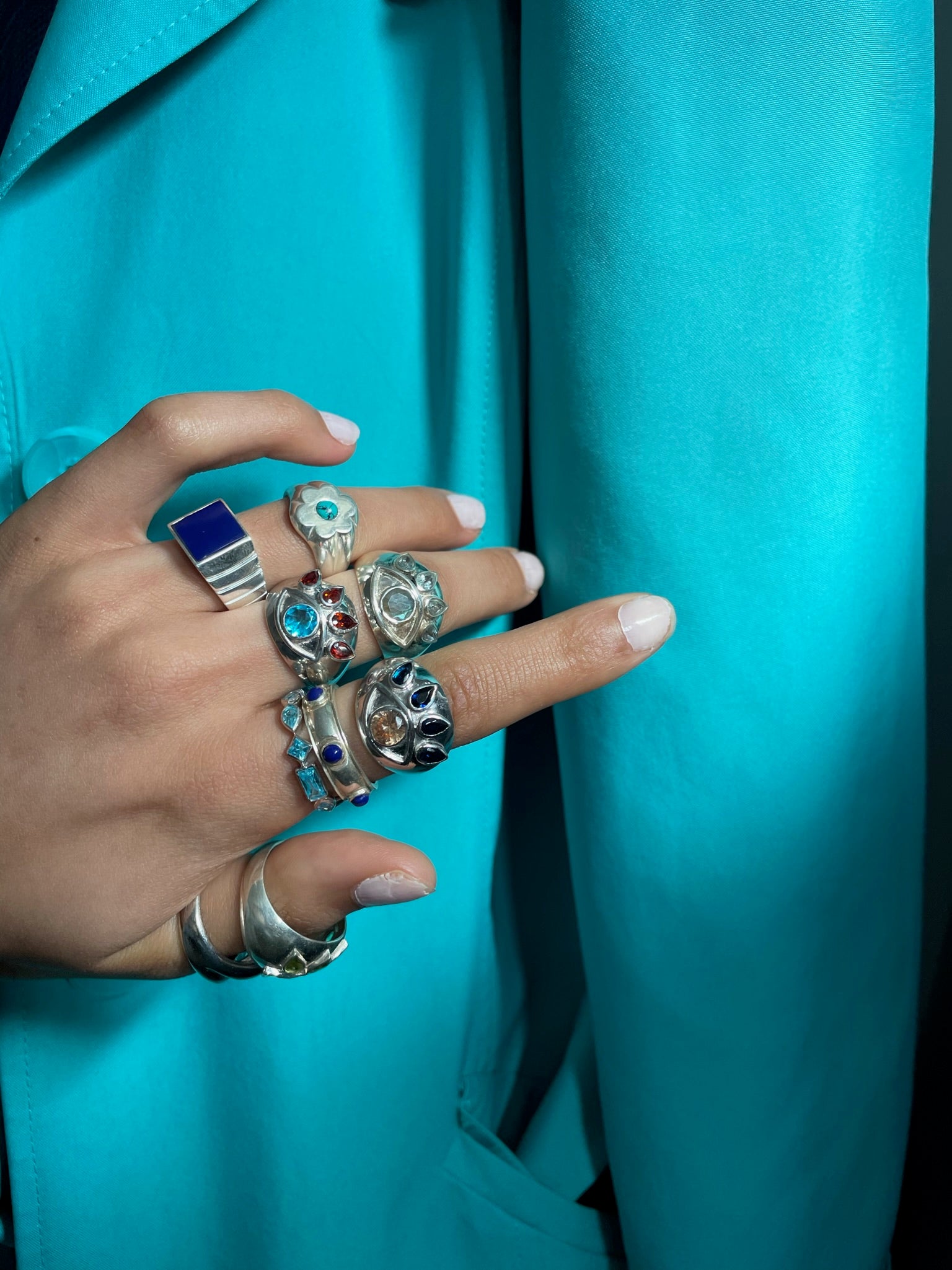 AQUA BLING RING