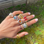 Orange Quartz Butterfly Ring