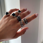BLACK ONYX BLING RING
