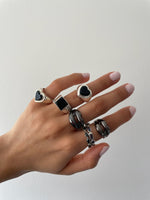 Load image into Gallery viewer, BLACK ONYX HEART RING
