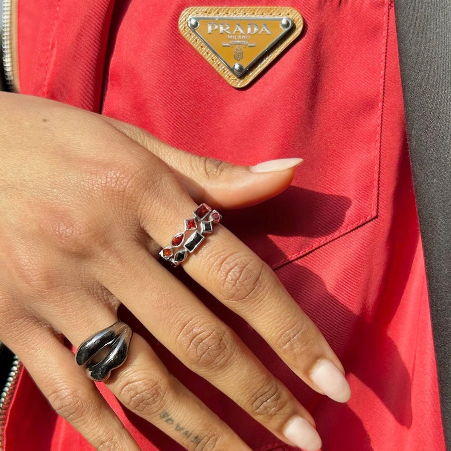 BLACK ONYX BLING RING