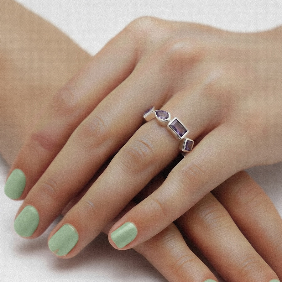 AMETHYST BLING RING
