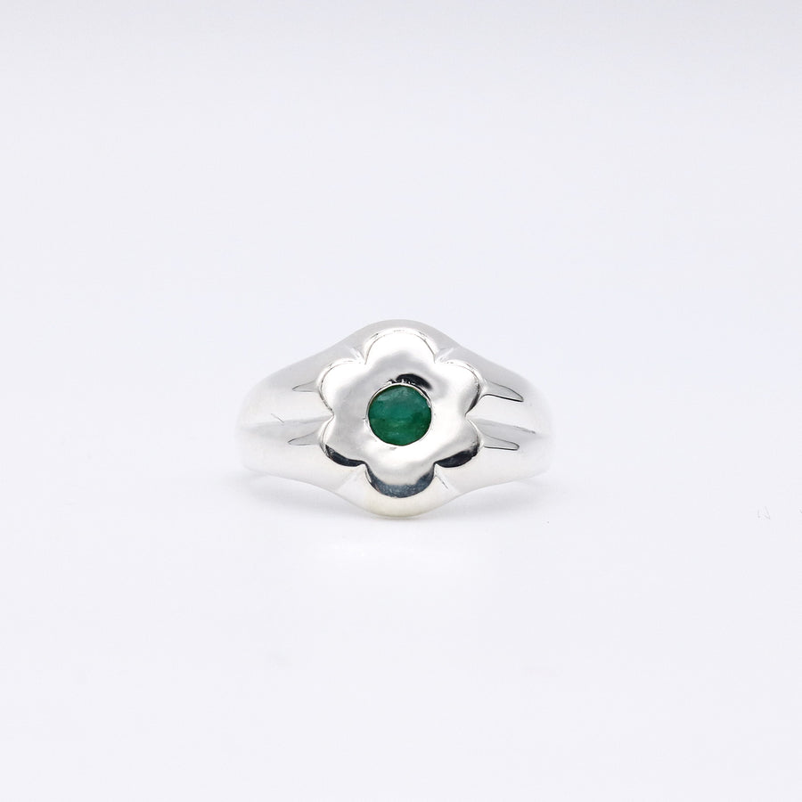 FLOWER BLOSSOM EMERALD RING