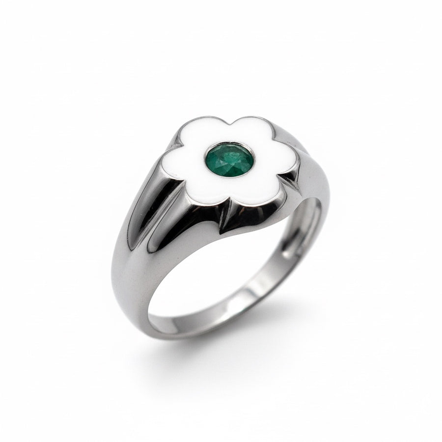 FLOWER BLOSSOM EMERALD RING