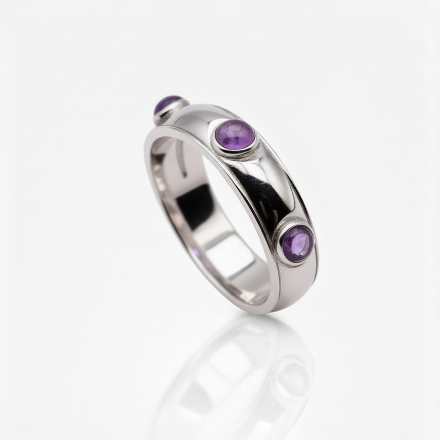 AMETHYST SAUCER RING