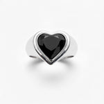 BLACK ONYX HEART RING