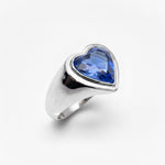 BLUE QUARTZ HEART RING