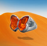 Load image into Gallery viewer, Orange Quartz Butterfly Ring
