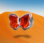 Load image into Gallery viewer, Orange Quartz Butterfly Ring
