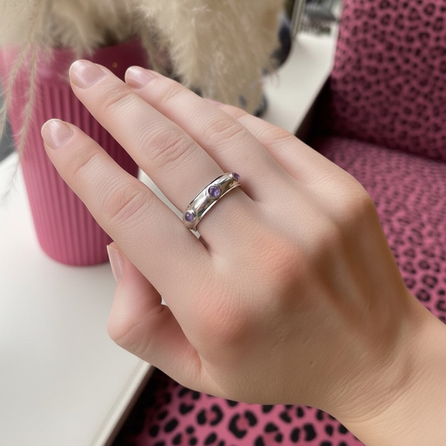 AMETHYST SAUCER RING