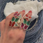 Orange Quartz Butterfly Ring