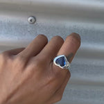 BLUE QUARTZ HEART RING