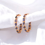 Load image into Gallery viewer, IOLITE GOLD VERMEIL HOOPS
