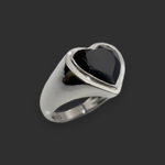 Load image into Gallery viewer, BLACK ONYX HEART RING
