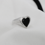 Load image into Gallery viewer, BLACK ONYX HEART RING
