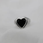 Load image into Gallery viewer, BLACK ONYX HEART RING
